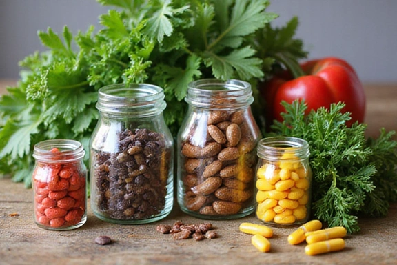 Herbal supplements and fresh herbs, representing natural remedies